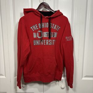 Ohio State University Hoodie Size M Red Buckeyes 1870 Buckeye Nation Graphic